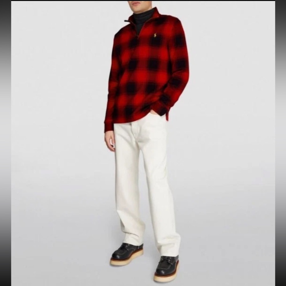 Polo Ralph Lauren Tartan‎ Plaid
Estate Half Zip Pullover Sweater
Men's Sz Large